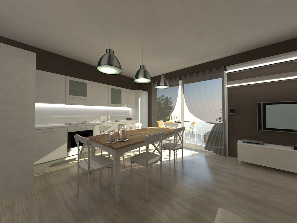 Render zona pranzo cottura