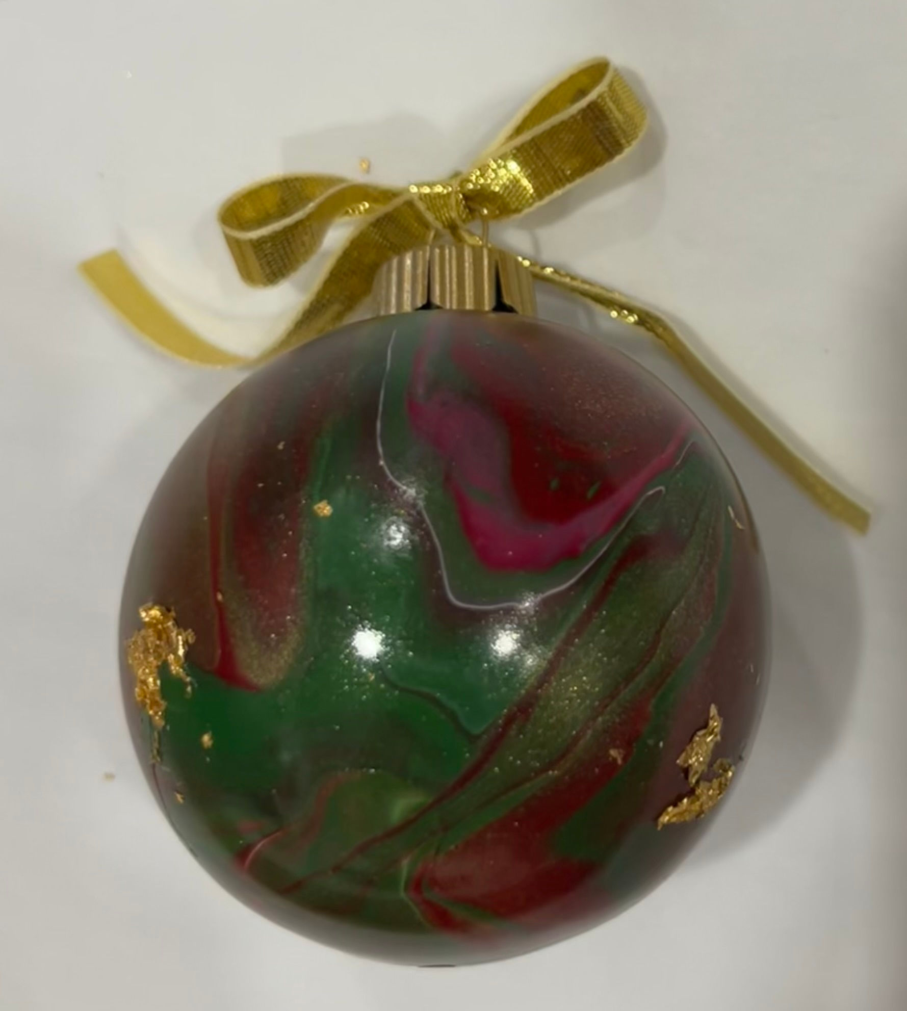 Small Abstract Ornament - Red, Green, Gold