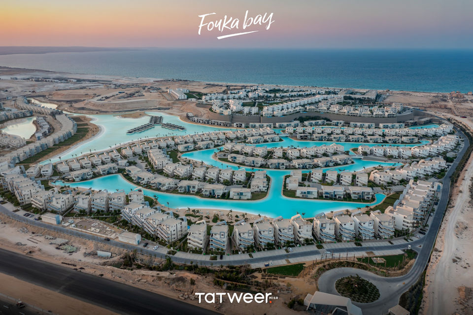 Aerial view of Fouka Bay, Tatweer in a coastal resort by the water