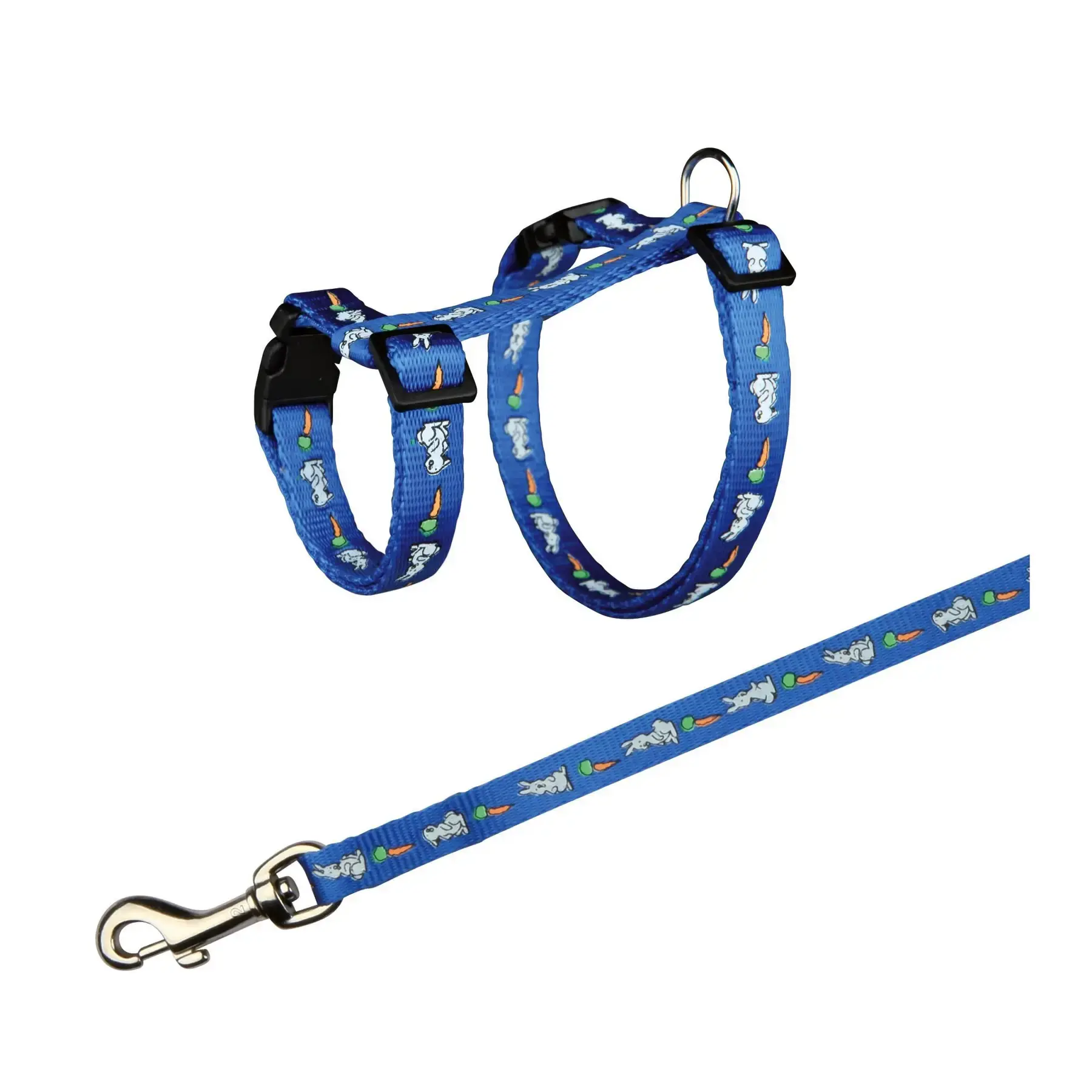 Шлейка з повідцем для кролика Trixie з морквинами нейлон кольори в асортименті