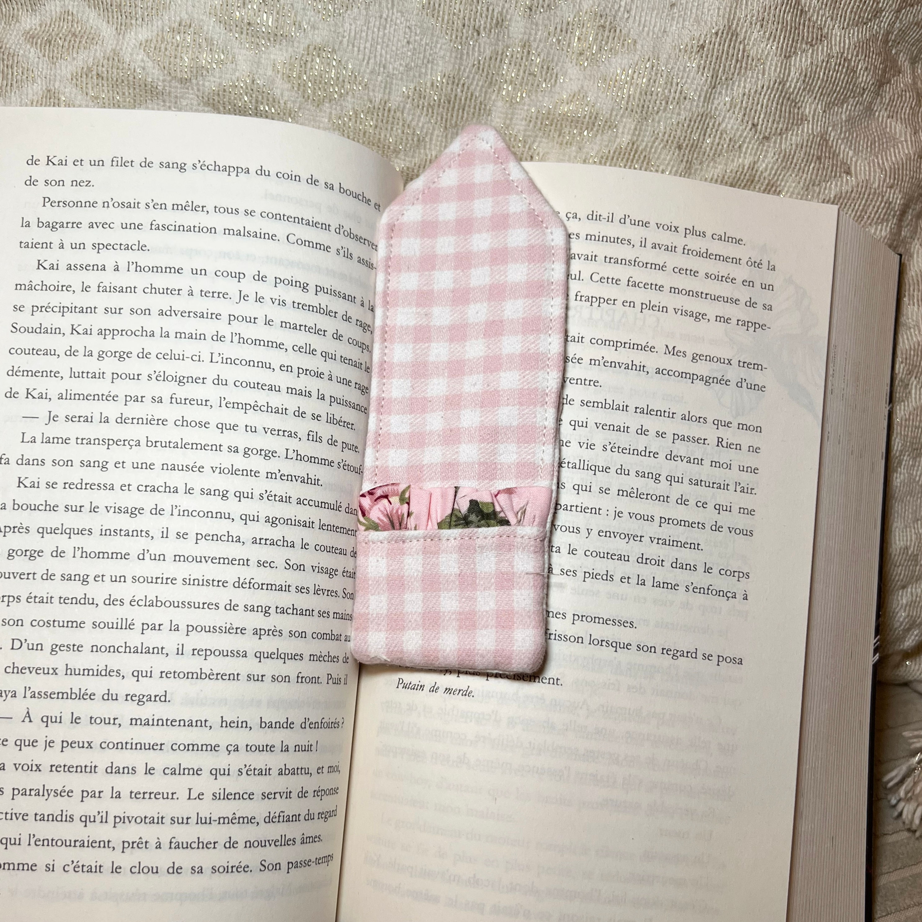 Marque-page Vichy Rosé