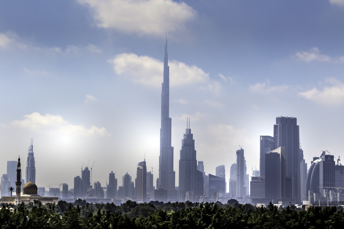 Dubai city at night representing the MENA region's growing crypto and blockchain event hub status in 2026