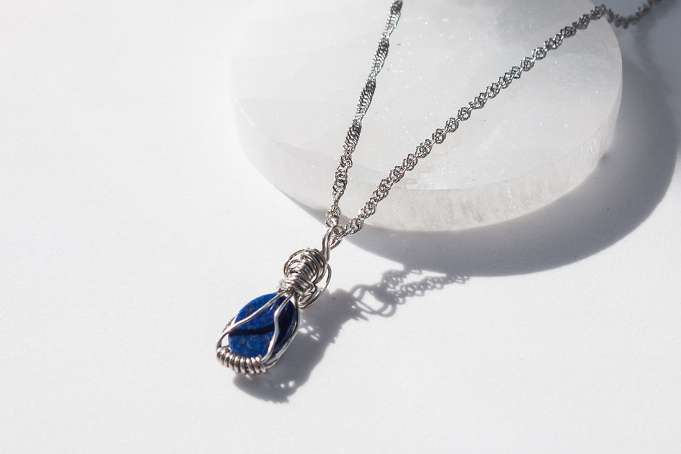 Miniatura: Collar lapislazuli engarzado 