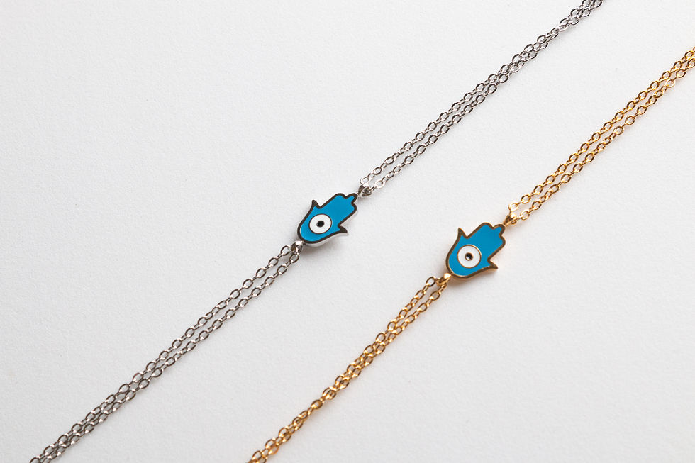 Miniatura: Pulsera Mano Azul Acero