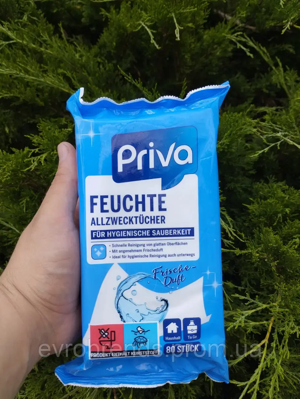 Priva Вологі серветки для прибирання Frische Duft 80 шт.