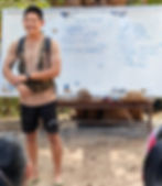 Phoe Aung helping lead Junior Ranger training. 