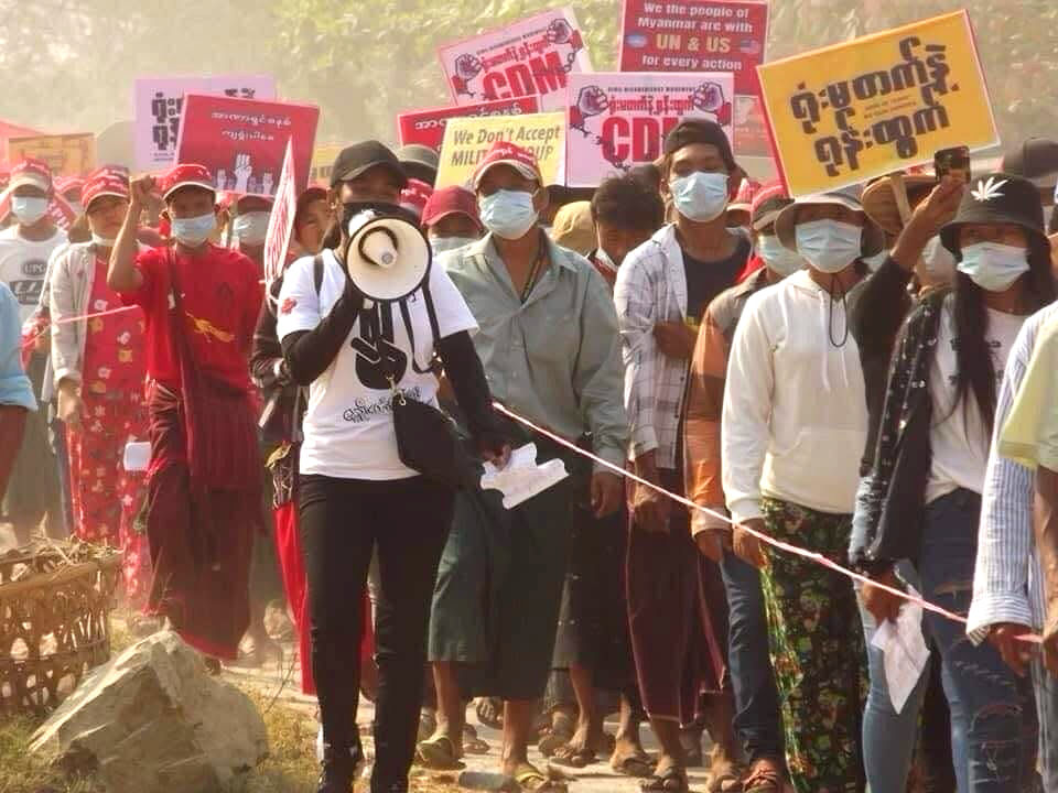 Ma Nann led dozens of marches against the Burma government in the months following the violent coup.