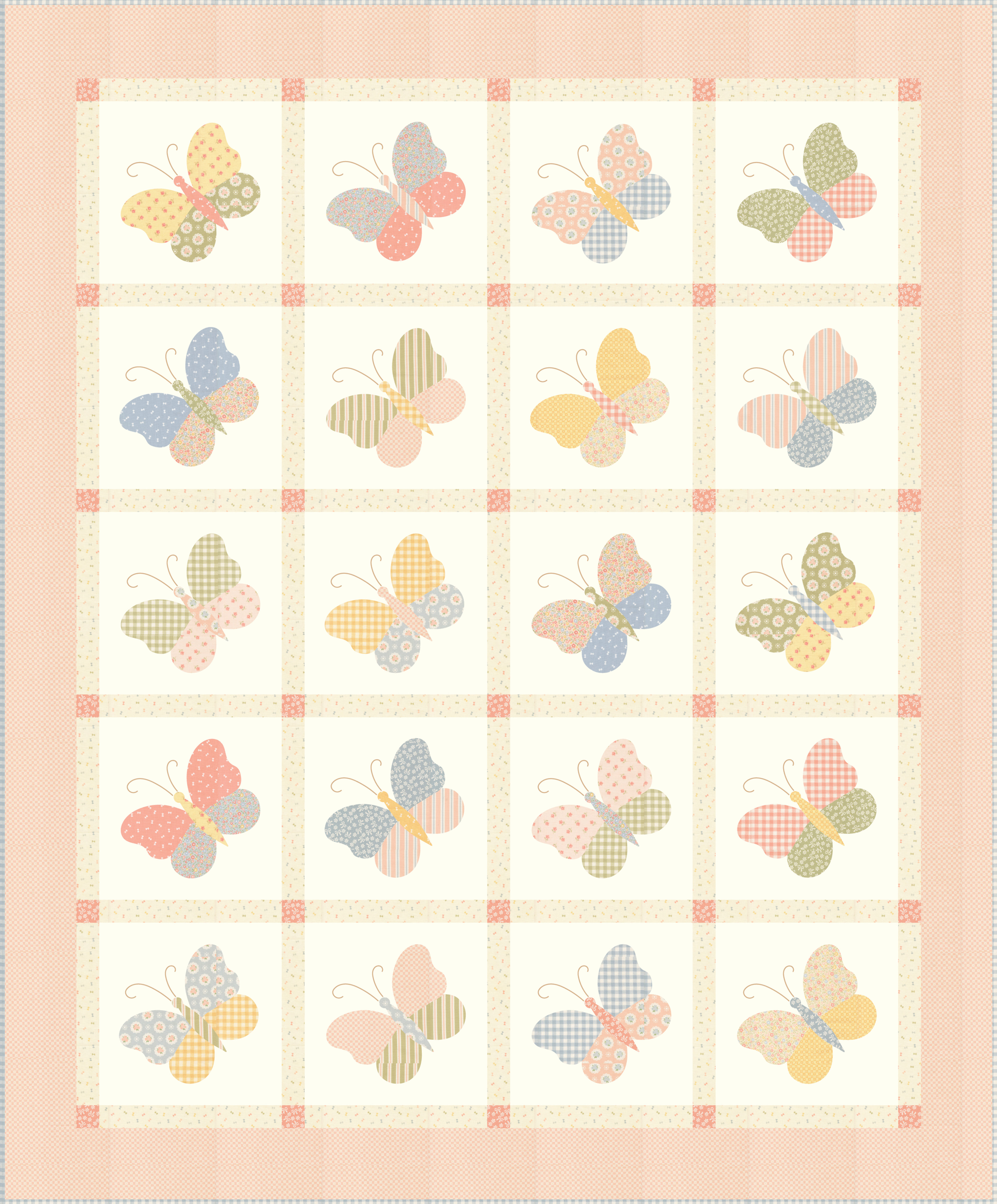 Preorder - Vintage Flutters Quilt Kit