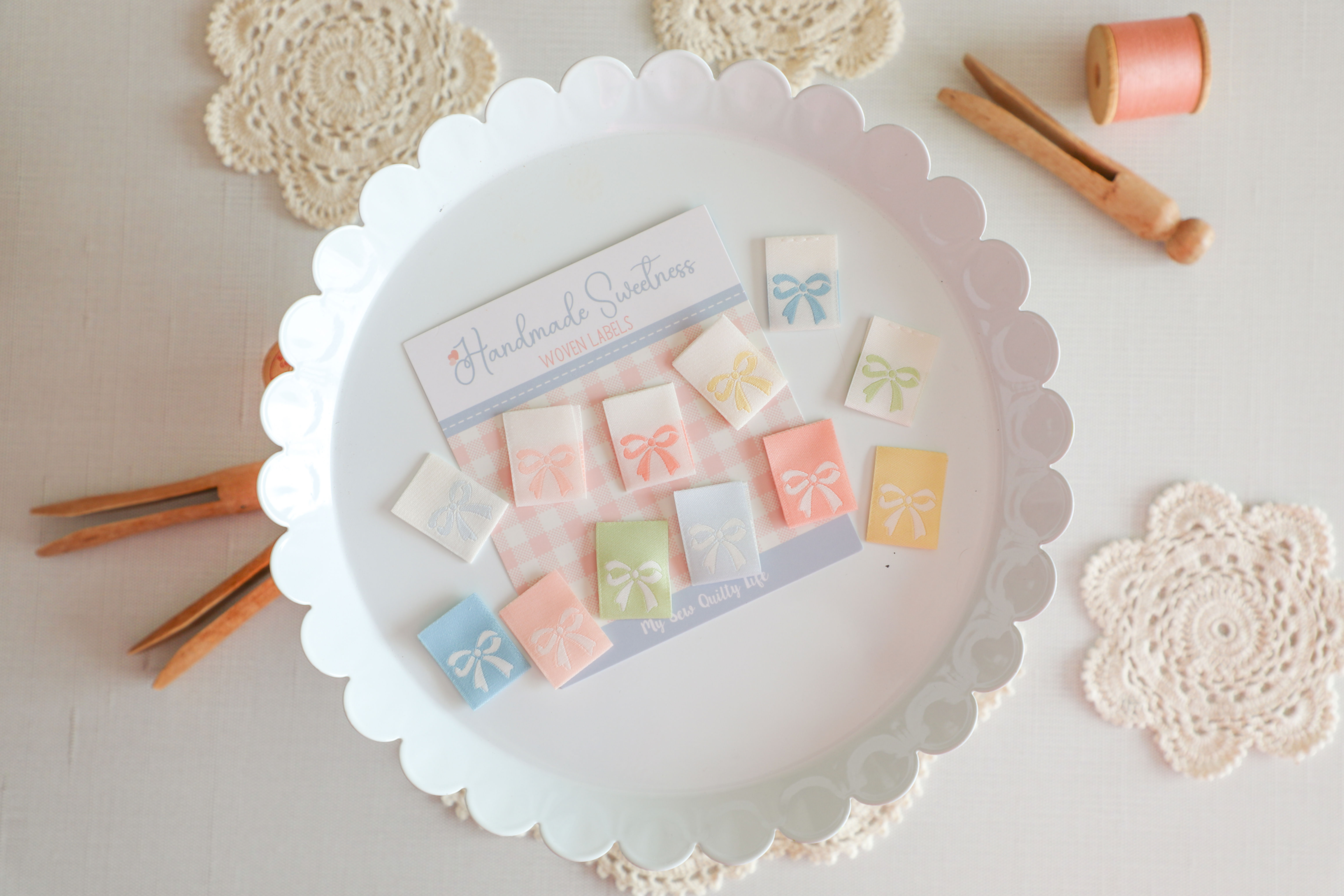 Handmade Sweetness Woven Labels - Bows
