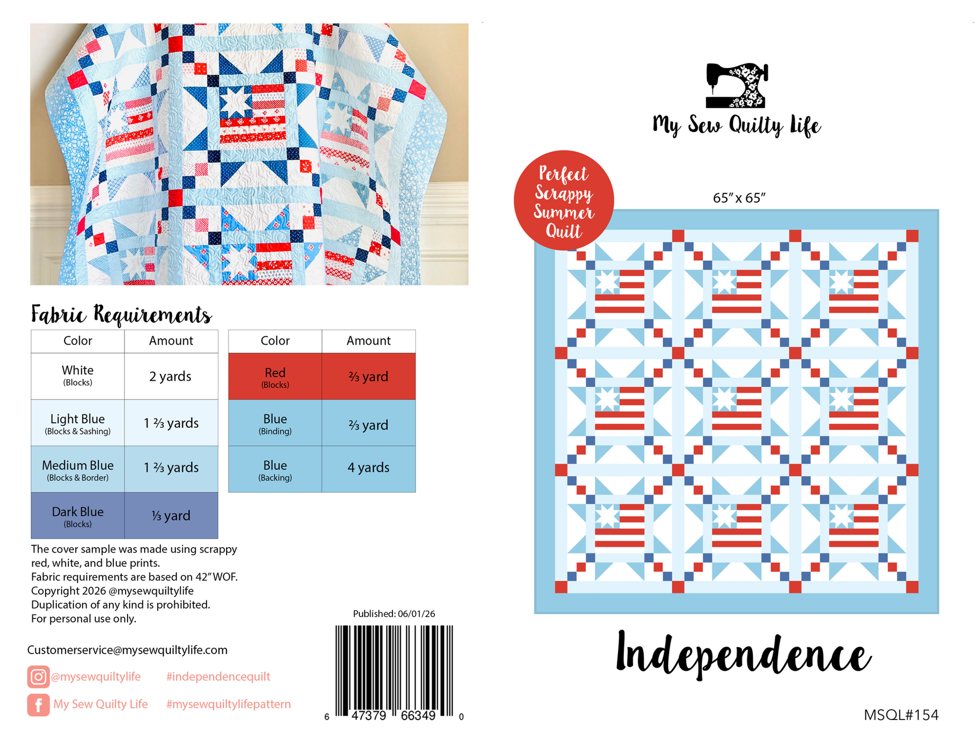 Independence - Paper Quilt Pattern
