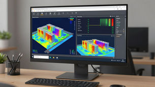 Simulação energética 3D de edificação para avaliação de conforto térmico e consumo de energia.