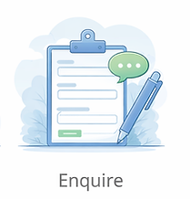 E8CA29AA-3AA3-4AB4-9A37-59332C14A light blue illustration of a clipboard with paper on it showing a form and there is a green pen