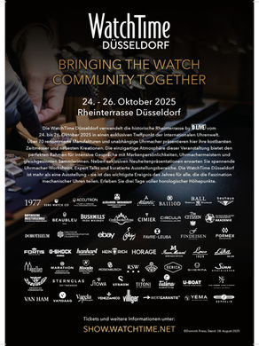 Die WatchTime Düsseldorf bringt vom 24. bis 26. Oktober 2025 internationale Uhrenkunst nach Düsseldorf