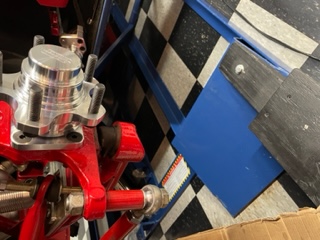 Just to make sure we had enough room after a wheelie compression, I notched the lower control arm to give us more distance from the rotor