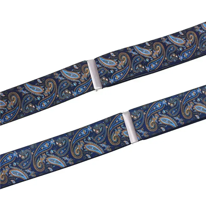 Thumbnail: Black Real Leather 6 Clips Suspenders