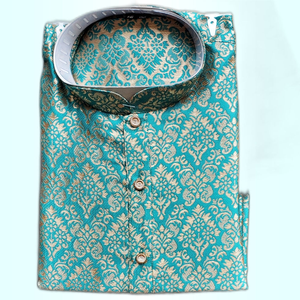 Brocade Kurta Pajama for Boys - Dark Green