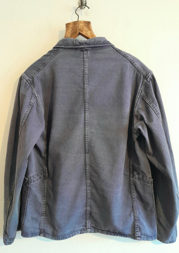 Vintage 1950s British Railway worker chore jacket faded blue