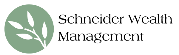 Schneider Wealth Management Logo Independent Fee Only Investment Advisor.  Certified Financial Planner. Schneider Wealth.  Schneider Wealth Management