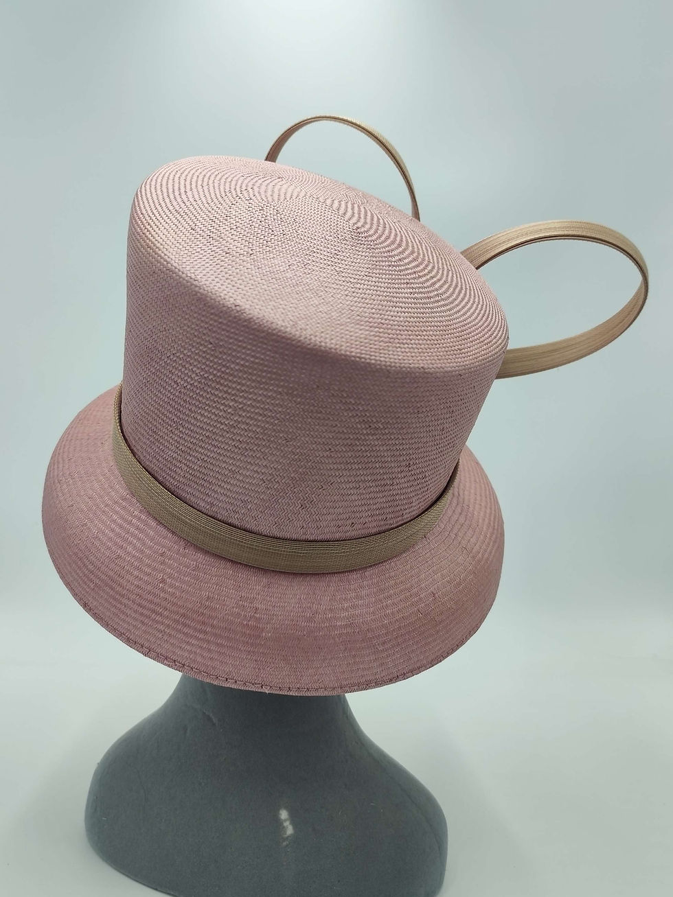 Thumbnail: Ms T in Baby Pink & Gold Trim - Philip Treacy