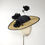 Thumbnail: Vintage hat - Liliana with handmade silk rose twist -  Black & Gold