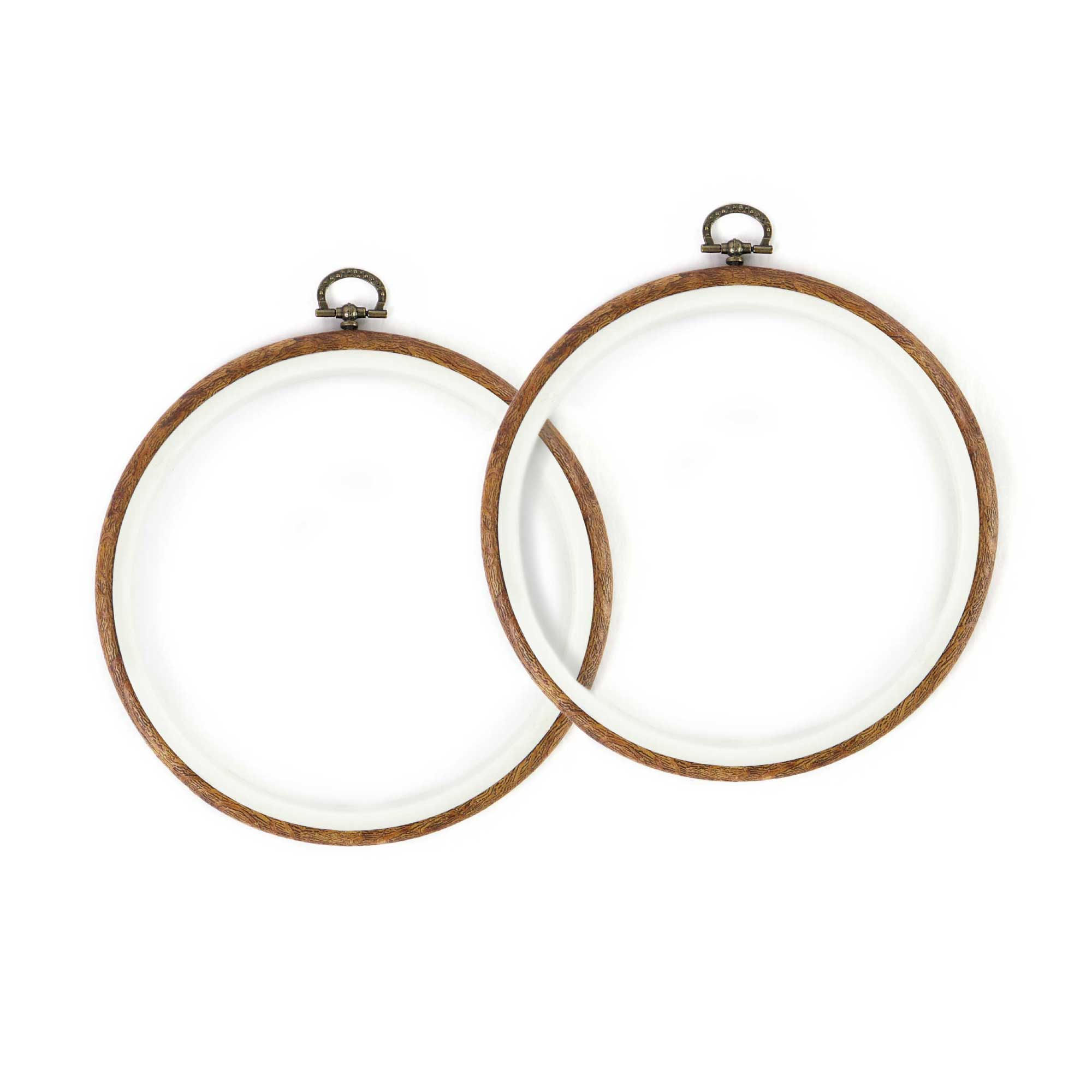 6 Inch Plastic Faux Wood Embroidery Hoop/Frame Set of 2