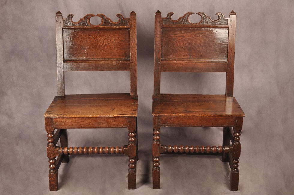 Thumbnail: Pair Of 17th Century Lancashire Chairs
