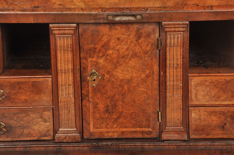 Thumbnail: Fine George I Burr Walnut Bureau Bookcase