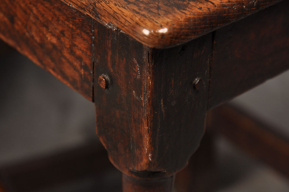 Thumbnail: Pair Of Early 18th Century Oak Backstools