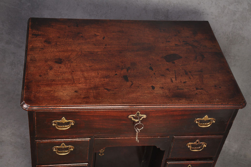 Thumbnail: An outstanding George II Mahogany Secretaire Kneehole Desk of small proportions