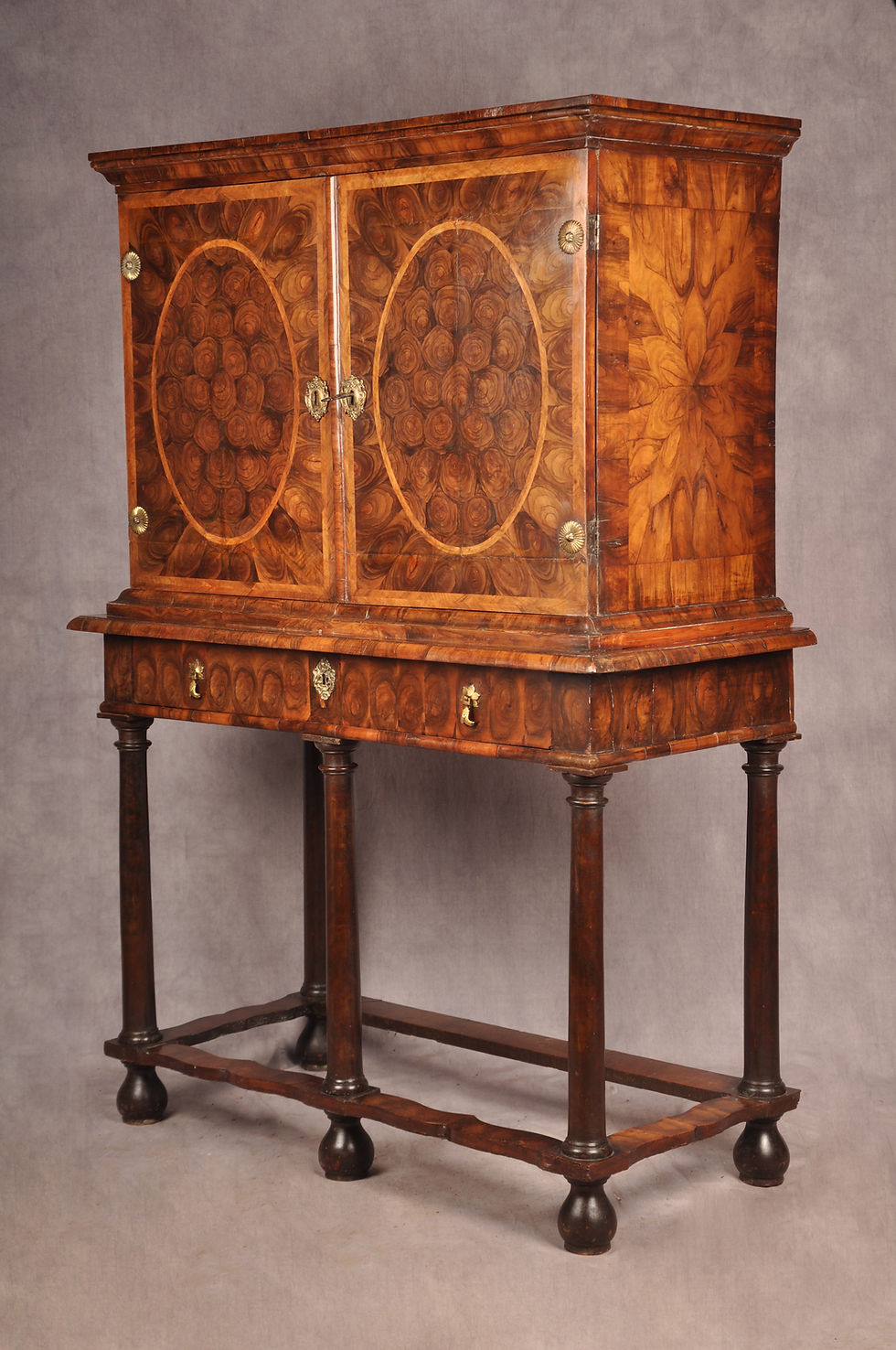 Thumbnail: 17th Century Olive Wood Oyster Cabinet
