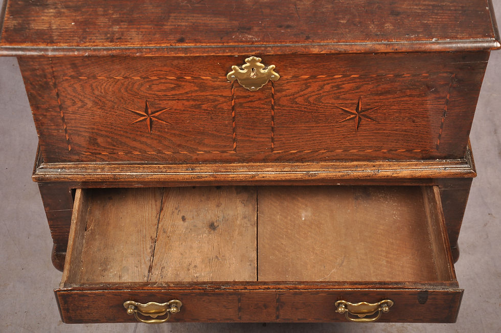 Thumbnail: Early 18th Century Oak Coffer Bach