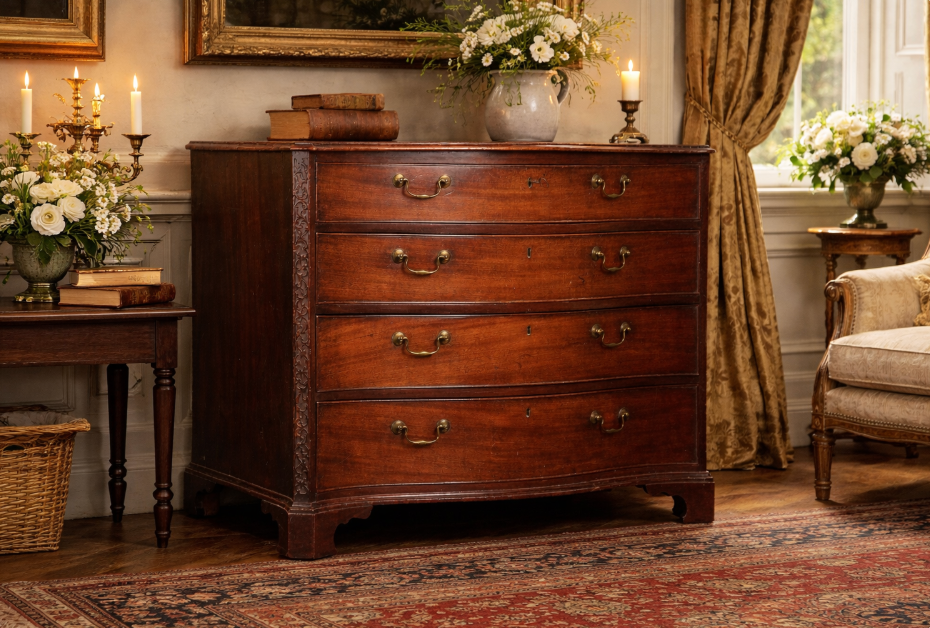 Thumbnail: A fine 18th Century Serpentine Chest Of Drawers