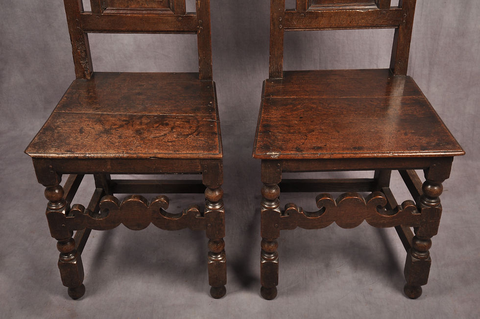Thumbnail: SOLD. Set Of Four 17th Century Oak Chairs