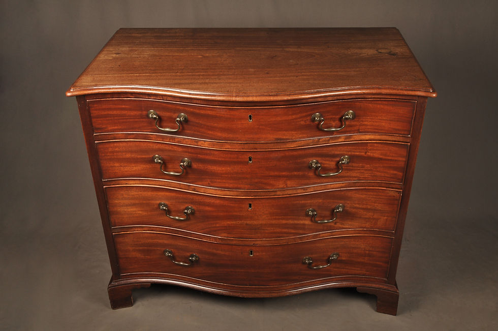 Thumbnail: 18th Century Mahogany Serpentine Chest Of Drawers