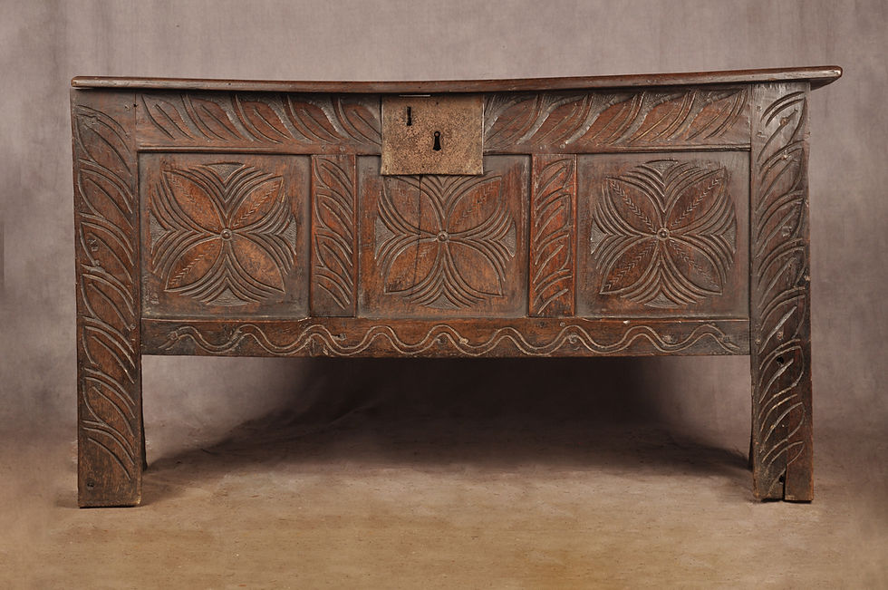 Thumbnail: 17th Century Solid Oak Plank Coffer