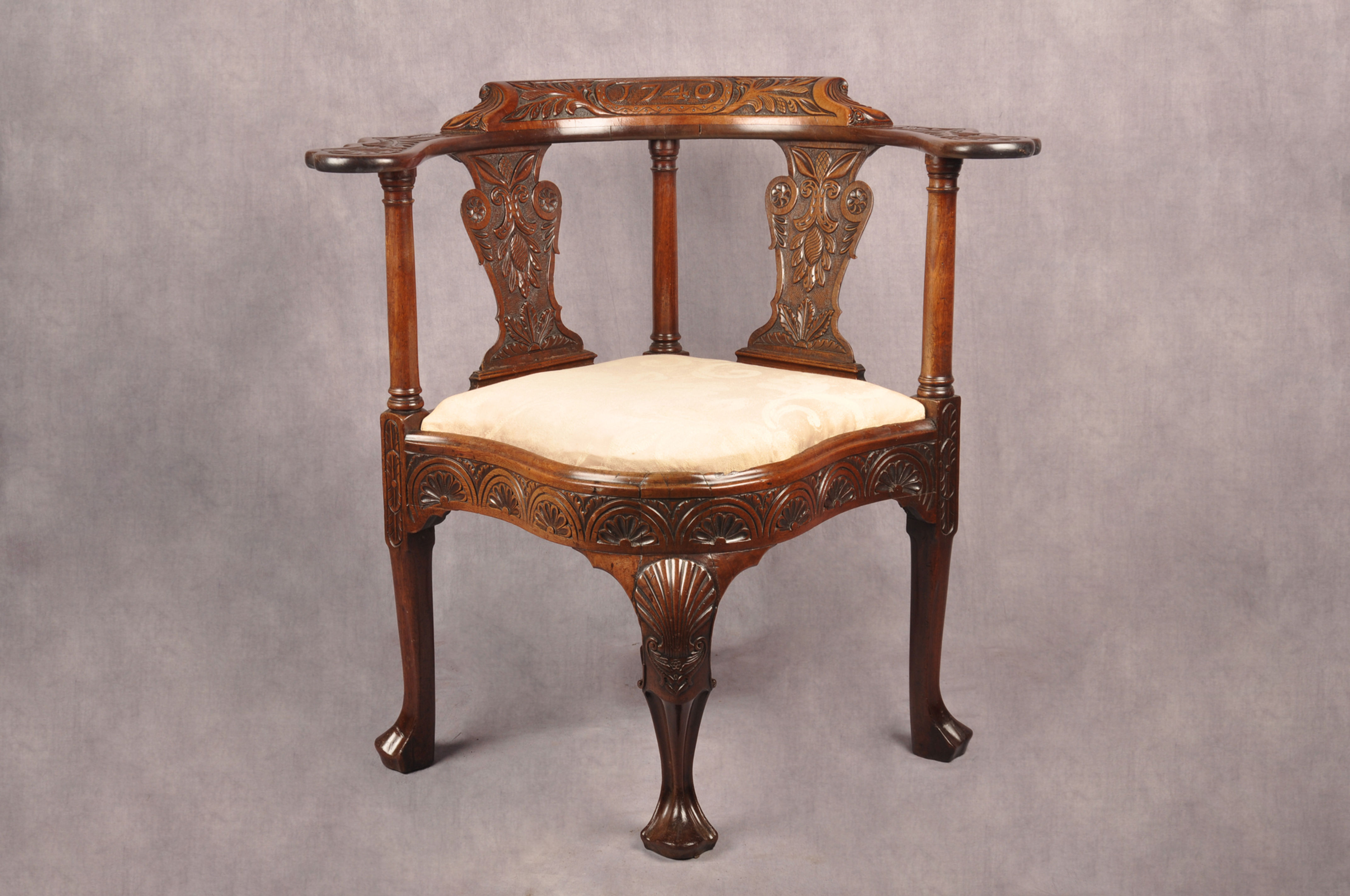 A Rare Dated 18th Century Irish Mahogany Desk Chair