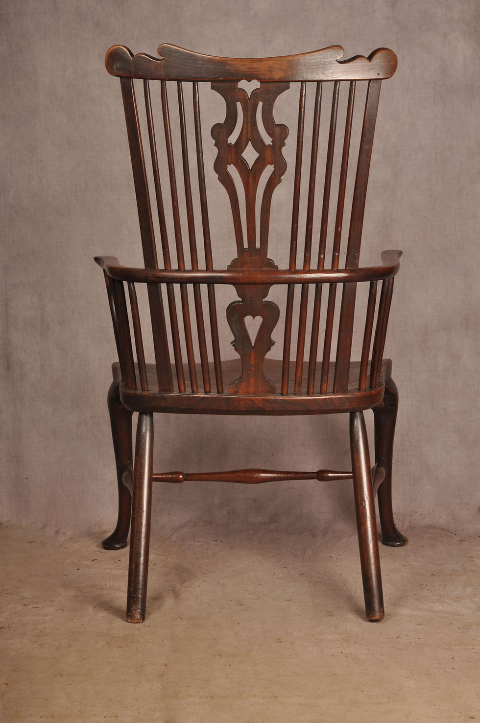 Thumbnail: Rare 18th Century Cherrywood Thames Valley Windsor Chair