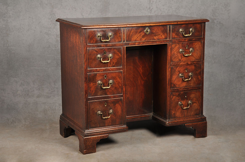 Thumbnail: 18th Century Mahogany Kneehole Desk