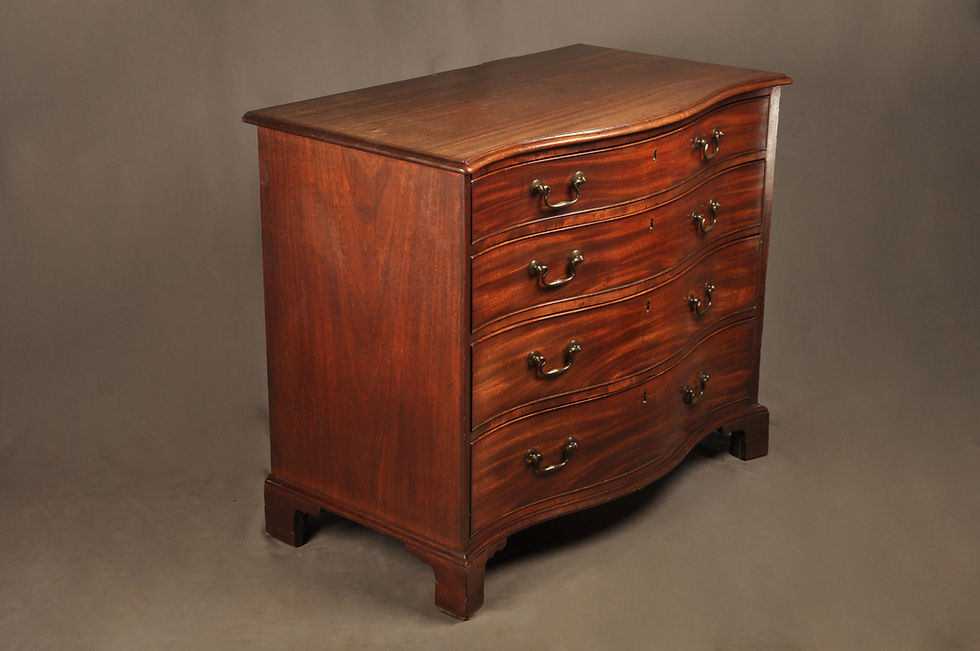 Thumbnail: 18th Century Mahogany Serpentine Chest Of Drawers