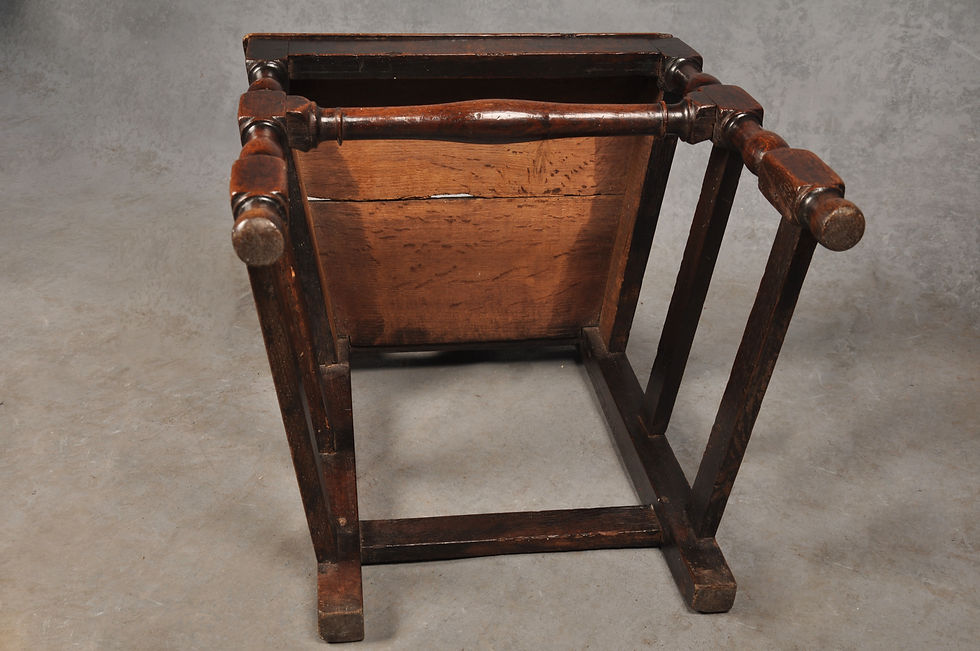 Thumbnail: Pair Of Early 18th Century Oak Backstools