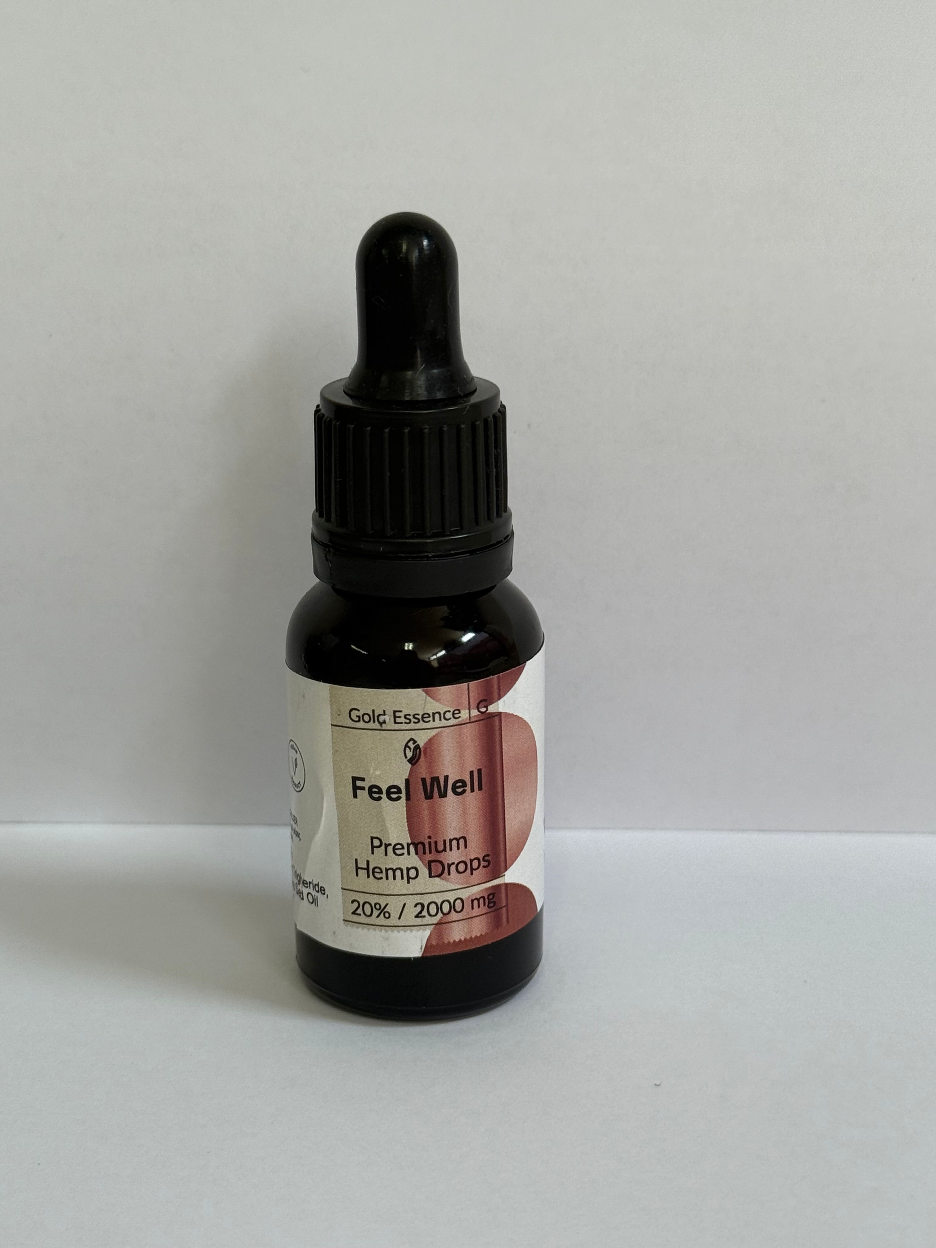 Feel Well Gold Essence Premium Hemp Drops CBG 20% 2000mg 15ml