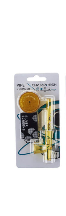 Champ High Glass Pipe with Grinder and Screens