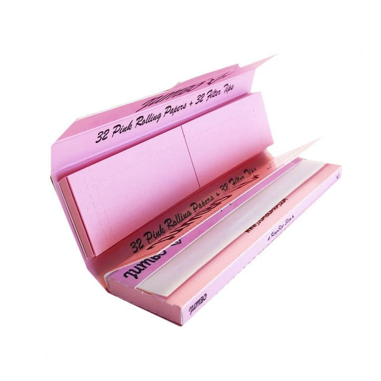 Jumbo King Size Pink Rolling Papers with Filters