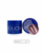Blue jar labeled 'TOUCH' with shimmery pink product