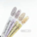 Four Builder Gel Gardens swatches with flecks