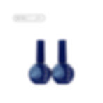 Two dark blue HEMA 'TOUCH' nail polish bottles