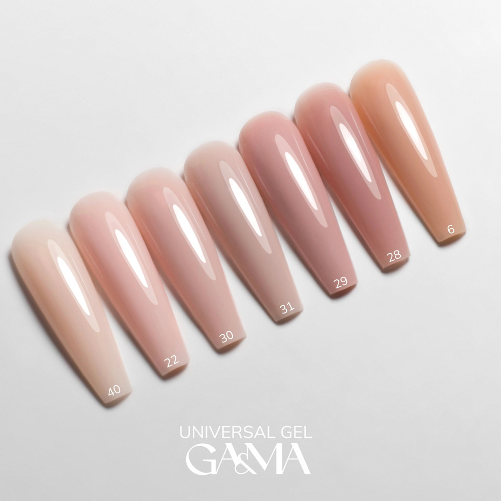 Universal Gel Gama nude nails, various shades