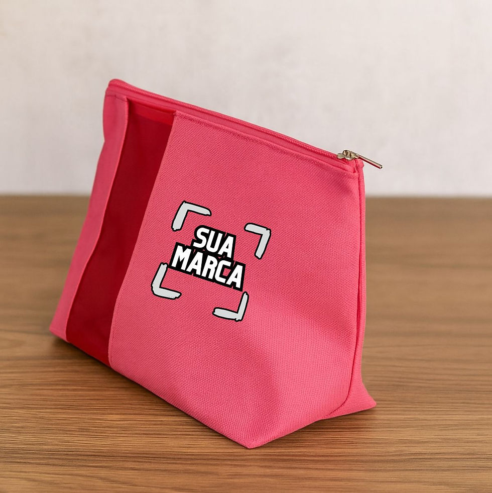 Kit 50 Necessaire Tela Nylon Poliéster Grande Personalizada Logotipo