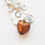Thumbnail: Topaz Murano Glass Heart-Shaped Pendant on Sterling Silver Chain