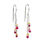 Thumbnail: Red, Pink, and Yellow Sapphire and Sterling Silver Dangle Earrings